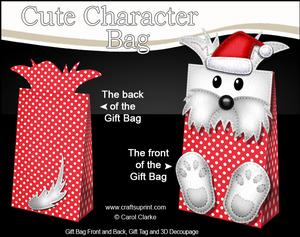 3D Westie Dog Cute Xmas Character Gift Bag Mini Kit