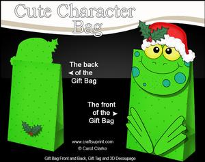 3D Freddy Frog Cute Xmas Character Gift Bag Mini Kit