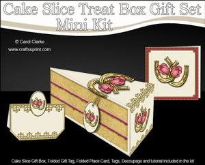 3D Wedding Cake Slice Treat Box Gift Set Mini Kit