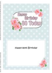 80th Birthday Bouquet 5x7 Insert