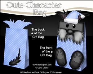 3D Hamish Scottie Dog Cute Xmas Character Gift Bag Mini Kit