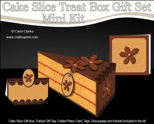 3D Chocolate Orange Cake Slice Treat Box Gift Set Mini Kit
