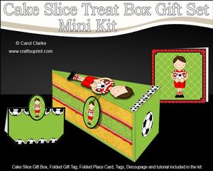 3D Boyz Football Cake Slice Treat Box Gift Set Mini Kit