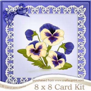 8 x 8 Pansy on Butterfly Lace Kit with 3D Decoupage