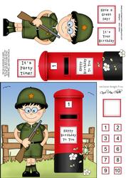 Boyz General Gazza & Postbox Quick Card N 3D Decoupage