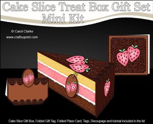 3D Chocolate Strawberry Cake Slice Treat Boxmini Kit