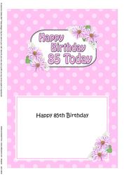 85th Birthday Bouquet 5x7 Insert