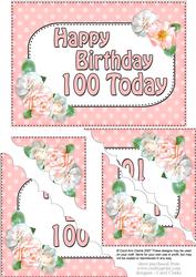 5x7 100th Birthday Roses Scallop Corner