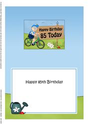 85th Birthday Bert's Bike 5x7 Insert