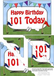 5x7 101st Birthday Golf Scallop Corner