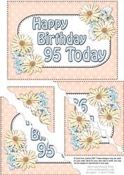 5x7 95th Birthday Daisies Scallop Corner