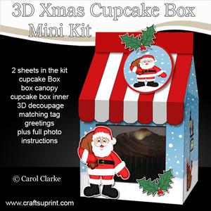 3D Xmas Santa's Sack Carton Cupcake or Treat Box Mini Kit
