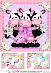8 x 8 Milly Moo Cow & Friends Scalloped Corner Topper