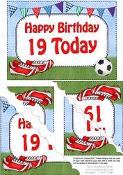 5x7 19th Birthday Football Scallop Corner