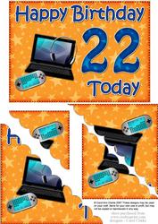 5x7 22nd Birthday Gadgets N Gizmos Scallop Corner
