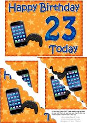 5x7 23rd Birthday Gadgets N Gizmos Scallop Corner