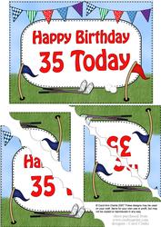 5x7 35th Birthday Golf Scallop Corner