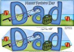 Large Dl Fathers Day Dad Fishing Card & 3D Decoupage