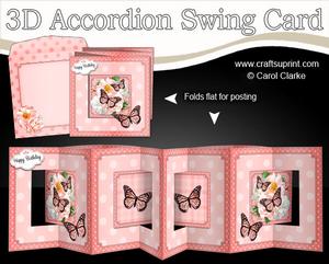 3D Flowers & Butterflies Accordion Swing Card