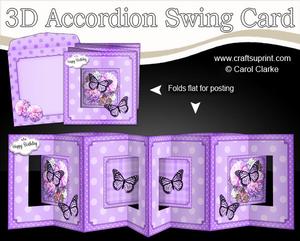 3D Butterfly Bouquet Accordion Swing Card