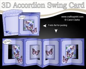 3D Flowers & Butterflies Accordion Swing Card