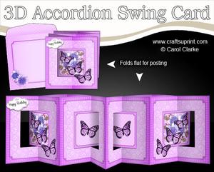 3D Flowers & Butterflies Accordion Swing Card