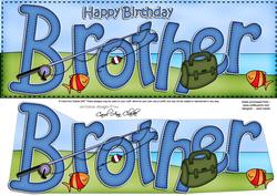 Large Dl Birthday Brother Fishing Card & 3D Decoupage