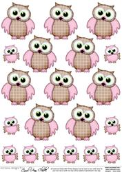Cute Hoot & Little Hoot Owls Decoupage Designs