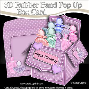 3D Perfumes Rubber Band Pop Up Box Card