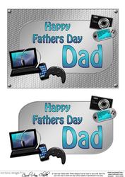 5x7 Fathers Day Dad Gadgets N Gizmos 3D Decoupage