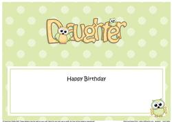 Birthday Owls Daughter Matching Large Dl Insert