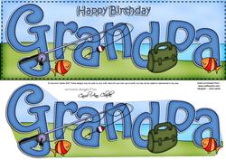 Large Dl Birthday Grandpa Fishing Card & 3D Decoupage