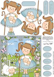 Girlz Liz's Lambs Quick Card with 3D Decoupage