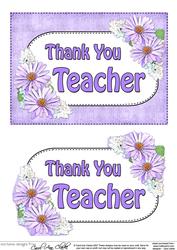 5x7 Thank You Teacher Daisies 3D Step by Step Decoupage