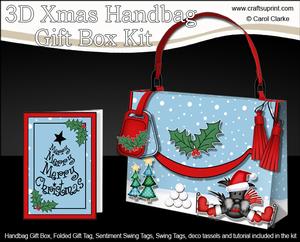 3D Hamish Scottie Dog Xmas Handbag Treat or Favour Box Kit