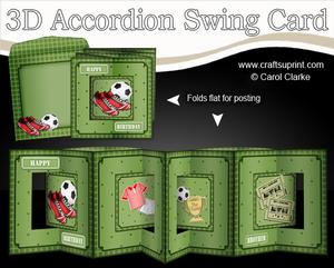 3D Sport Football Accordion Swing Card