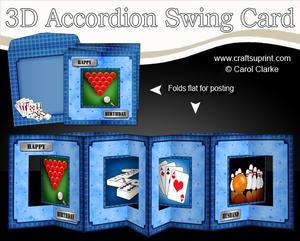 3D Pub Games Accordion Swing Card
