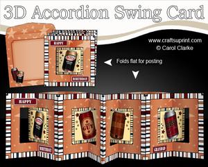 3D Cans of Beer Accordion Swing Card