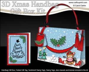 3D Gigi Horse Xmas Handbag Treat or Favour Box Kit