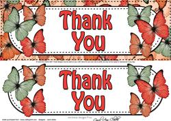 Large Dl Thank You Butterflies 3D Decoupage