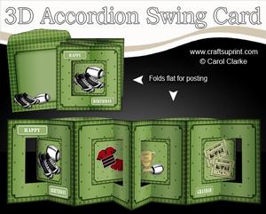 3D Sport Rugby Accordion Swing Card