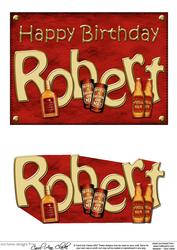 Birthday Robert Booze 5x7 Easicut Decoupage