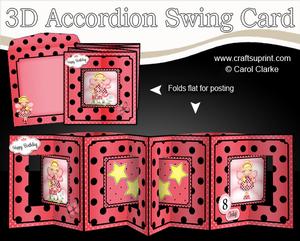 3D Girlz Fiz Fairy Accordion Swing Card