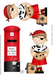 Boyz Pirate Joze & Postbox 3D Decoupage