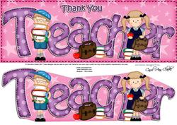 Large Dl Boyz Girlz Thank You Teacher 3D Decoupage