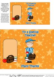 Boyz Schoolboy Zeke Thank You Teacher Chocolate Wrapper