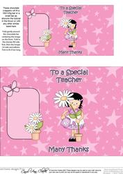 Girlz Suzi's Flower Thank You Teacher Chocolate Wrapper