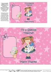 Girlz Liz's Flowers Thank You Teacher Chocolate Wrapper