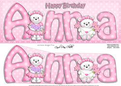 Large Dl Birthday Anna Teddies Quick Card N 3D Decoupage