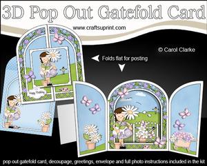 3D Girlz Liz's Flower Pop Out Gatefold Card Kit